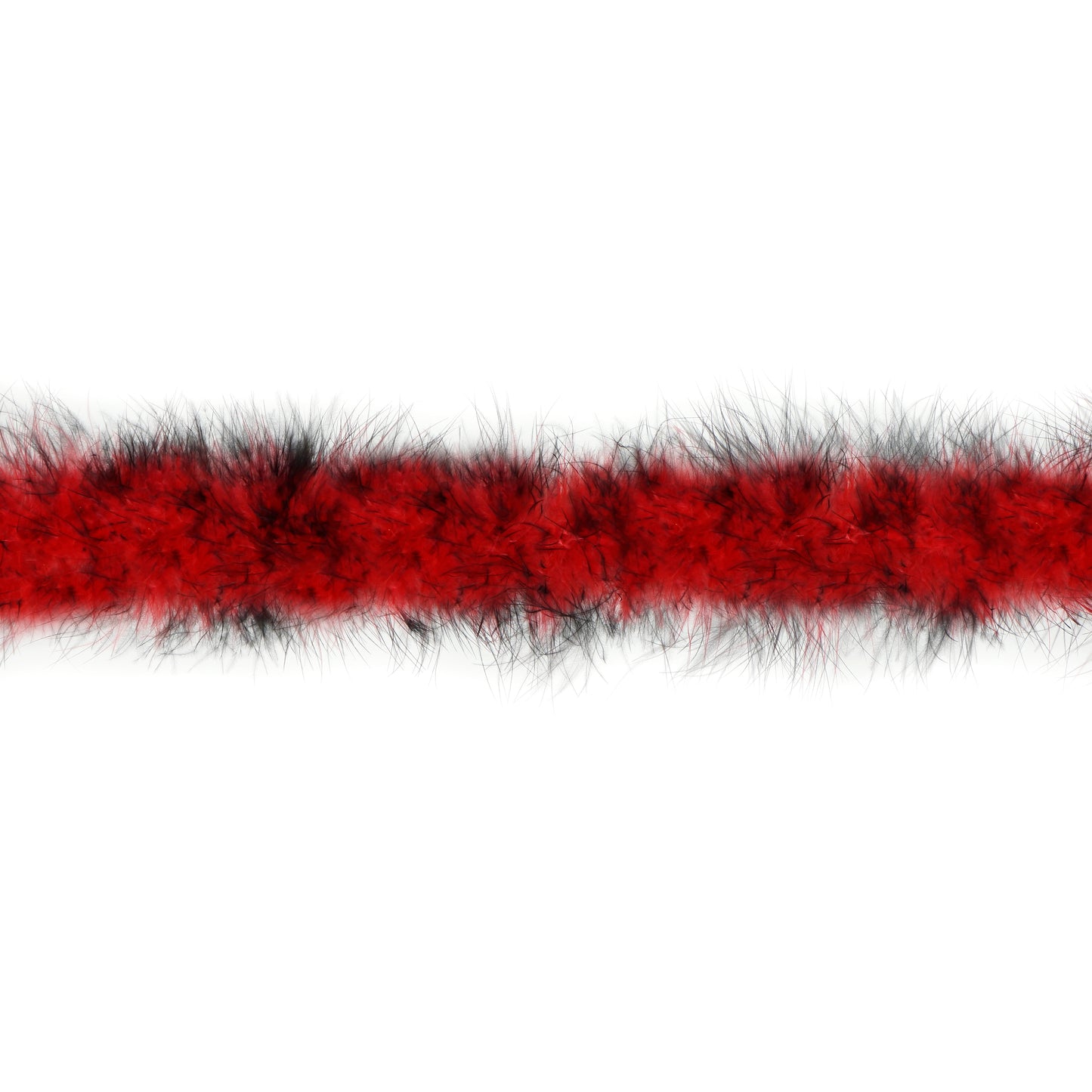 Marabou Feather Boa - Mediumweight - Tipped - Red/Black