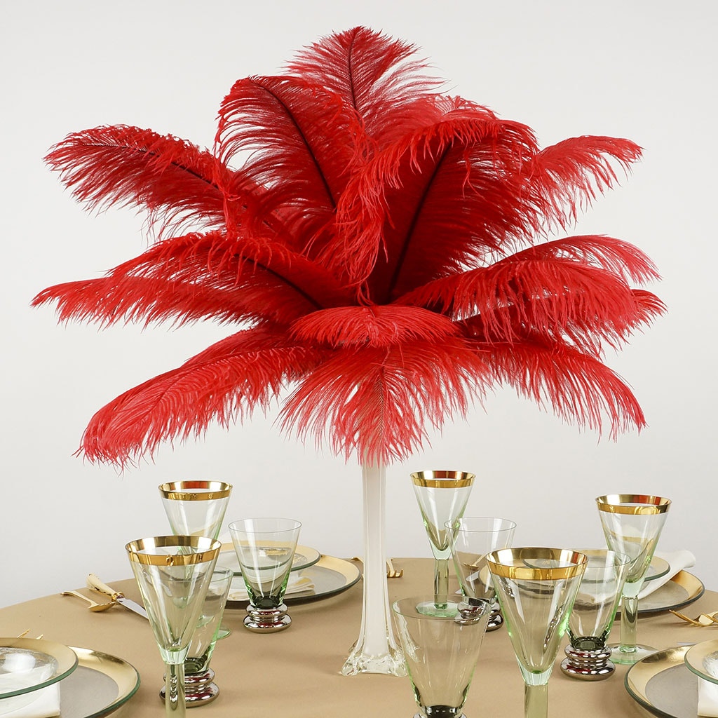 Ostrich Feathers 13-16" Drabs - Red