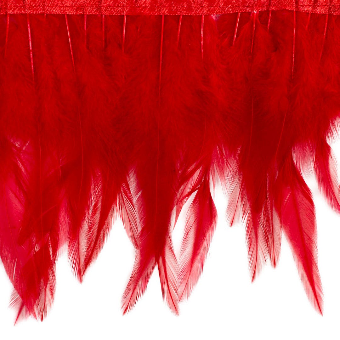 Rooster Saddle Fringe on Bias 6-8" x 1 YD-Red