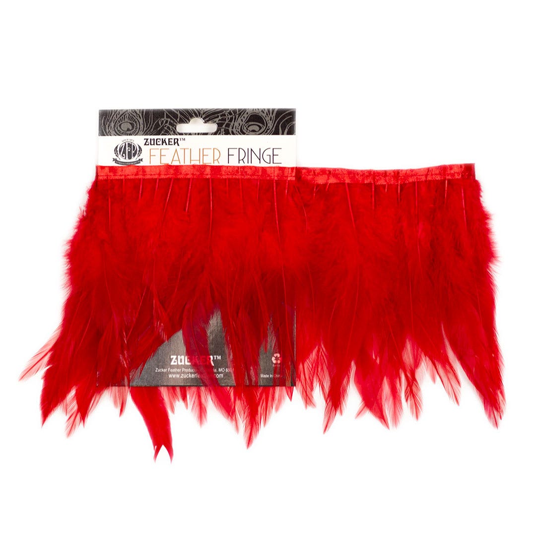 Rooster Saddle Fringe on Bias 6-8" x 1 YD-Red