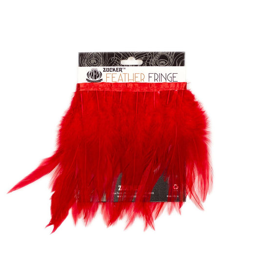 Rooster Saddle Fringe on Bias 6-8" x 1 YD-Red