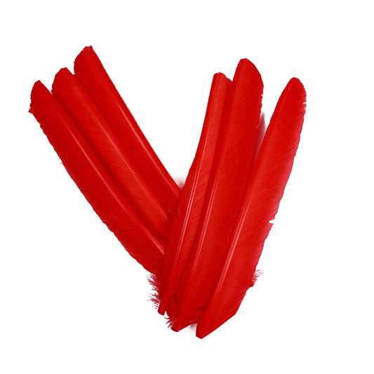 Hot Orange Cut Turkey Pointer Feathers 8-12"