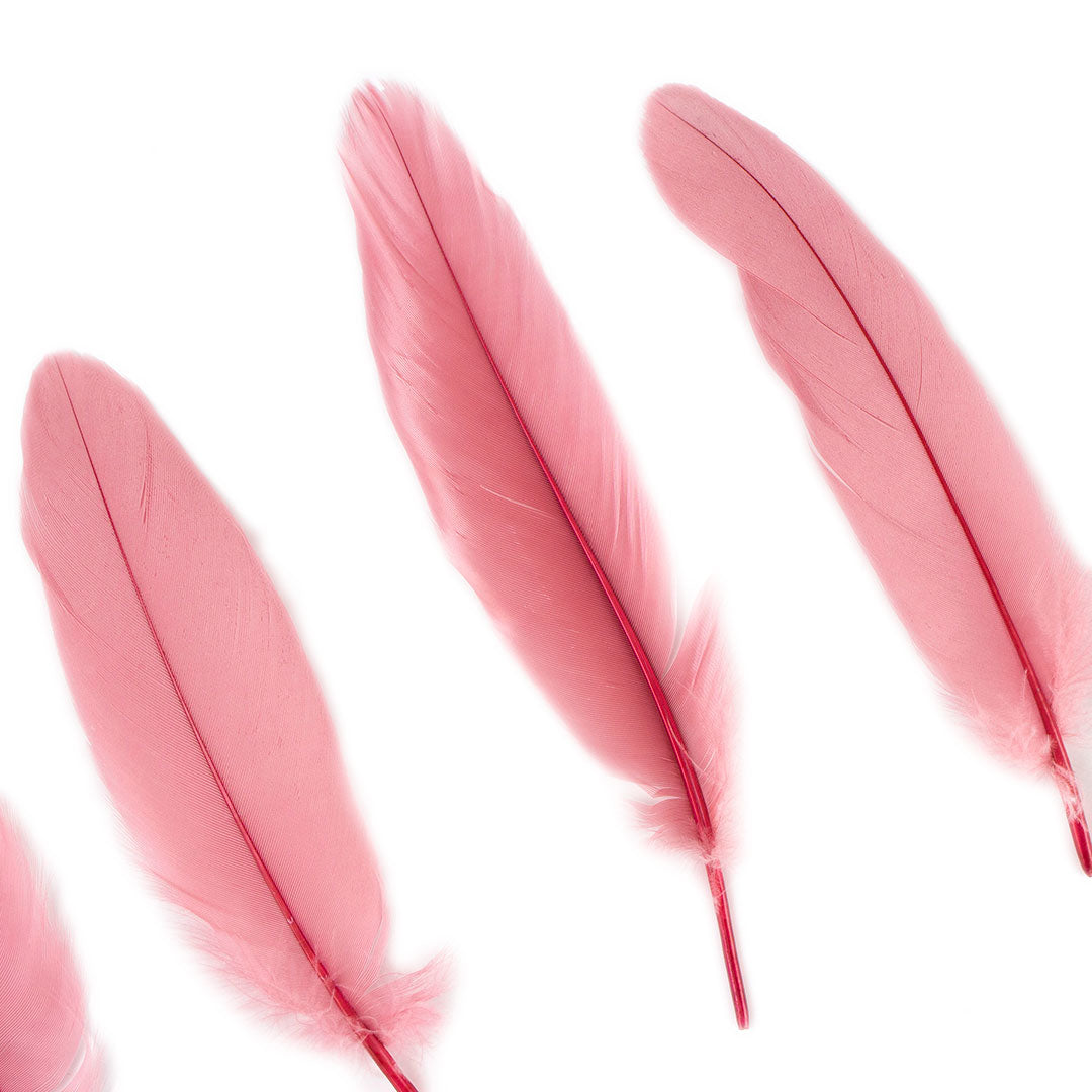 Goose Satinette Feathers Dyed - Rose - 1/4 lb