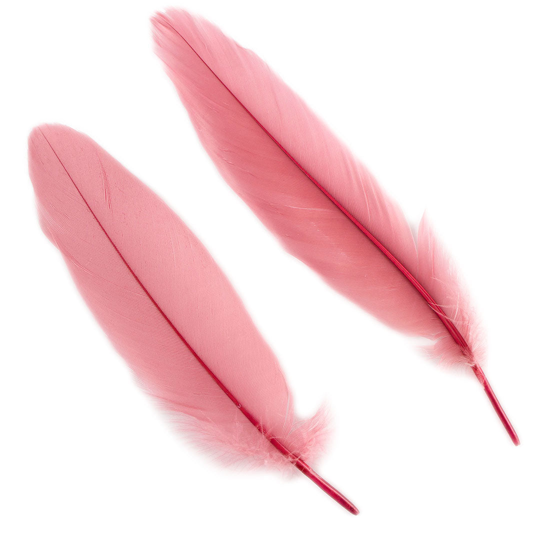 Goose Satinette Feathers Dyed - Rose - 1/4 lb