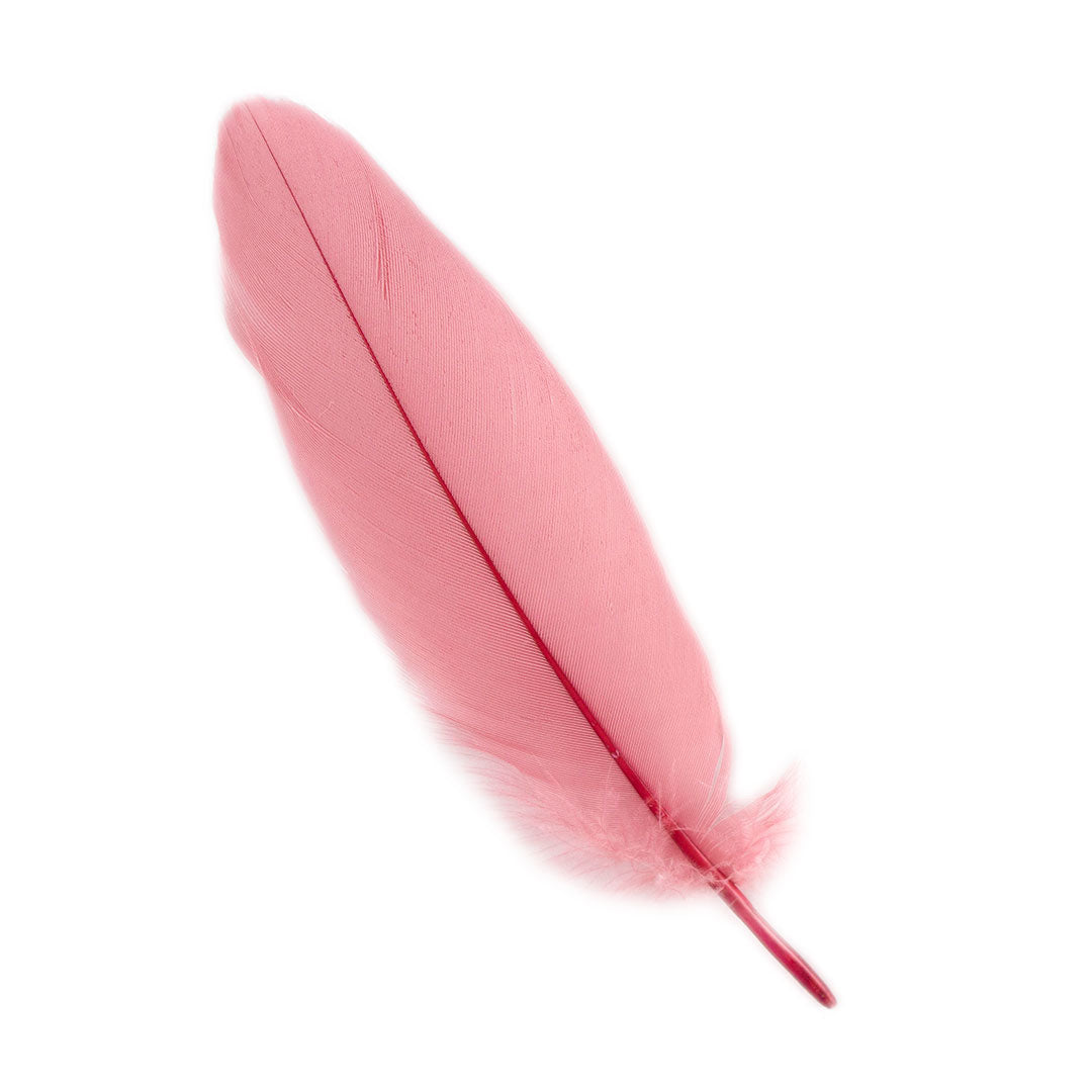 Goose Satinette Feathers Dyed - Rose - 1/4 lb