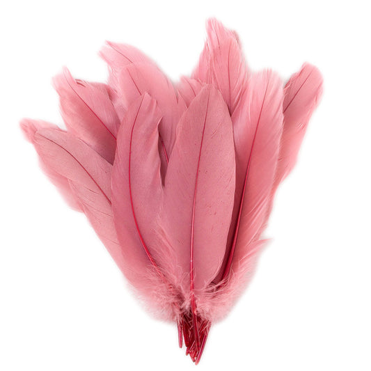 Goose Satinette Feathers Dyed - Rose - 1/4 lb