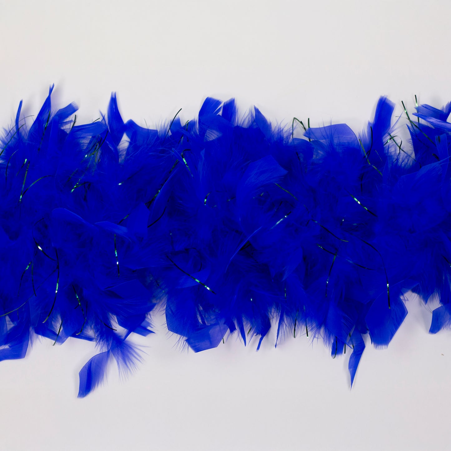 Chandelle Feather Boa - Medium Weight- Royal/Kelly Lurex