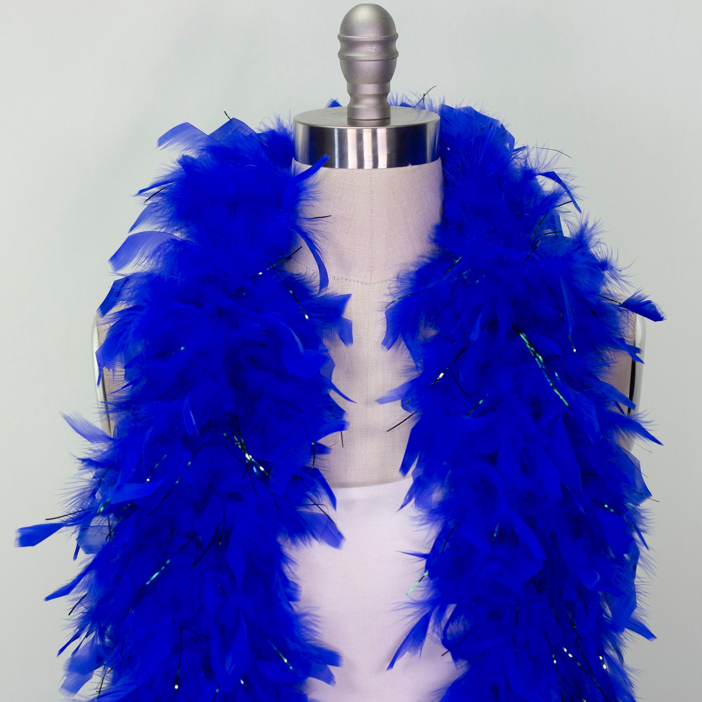 Chandelle Feather Boa - Medium Weight- Royal/Kelly Lurex