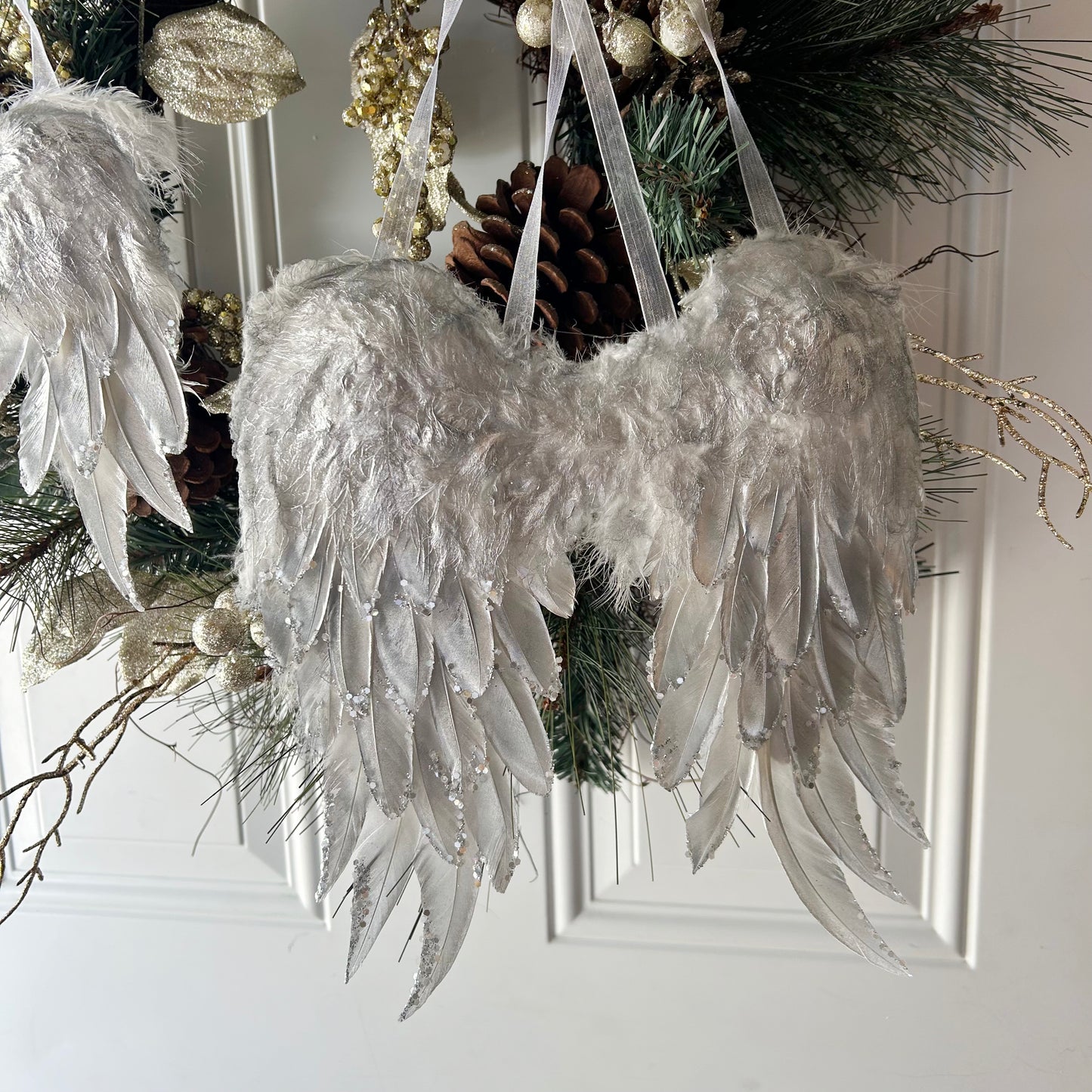 Silver Angel Wing Ornament