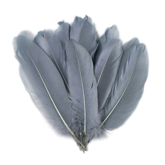 Goose Satinette Feathers Dyed - Silver - 1/4 lb