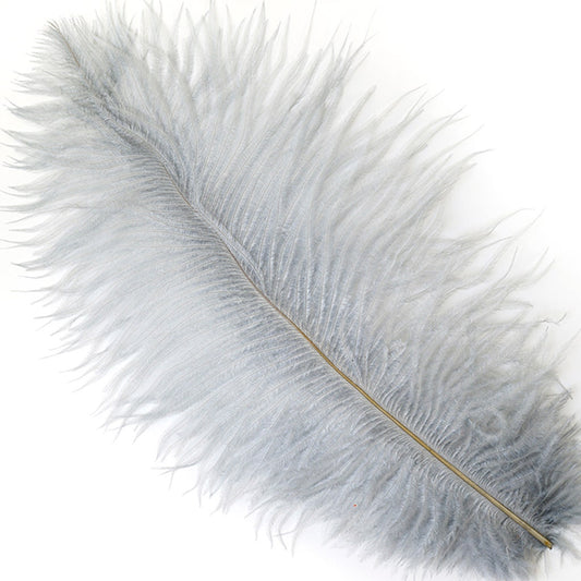 Ostrich Feathers 9-12" Drabs - Silver