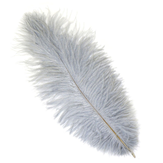 Ostrich Feathers 13-16" Drabs - Silver