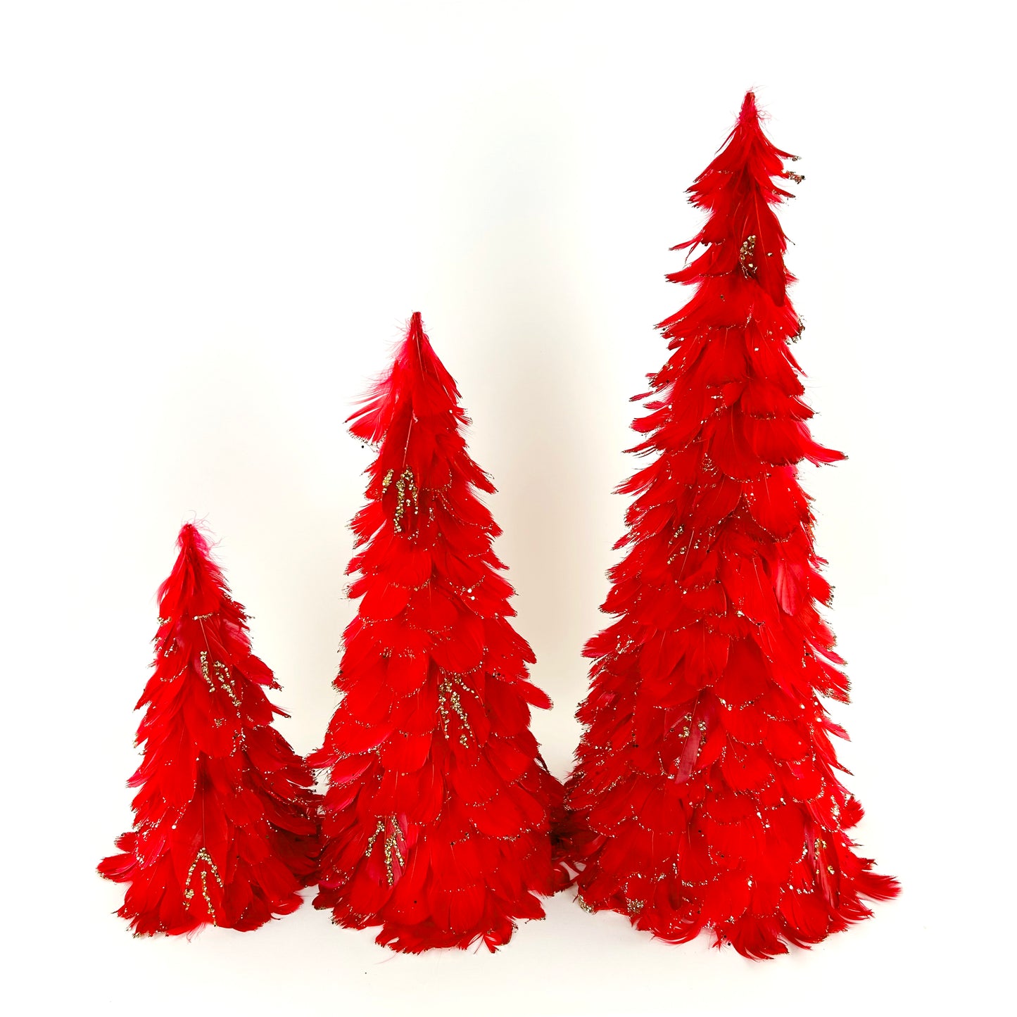 Feathered Red Christmas Tree