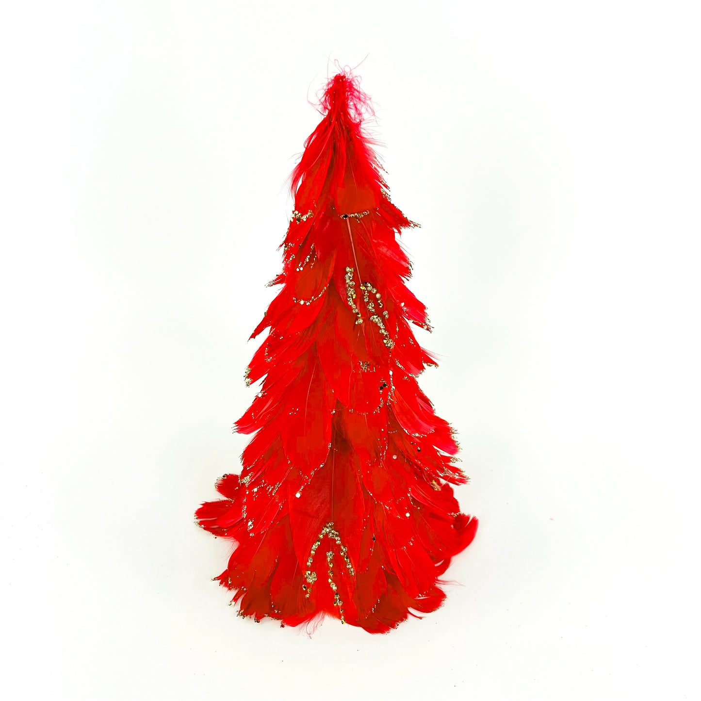 Feathered Red Christmas Tree