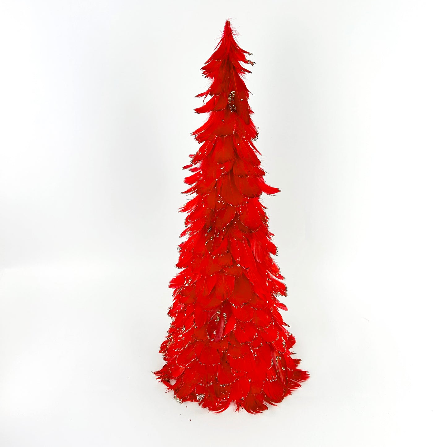 Feathered Red Christmas Tree