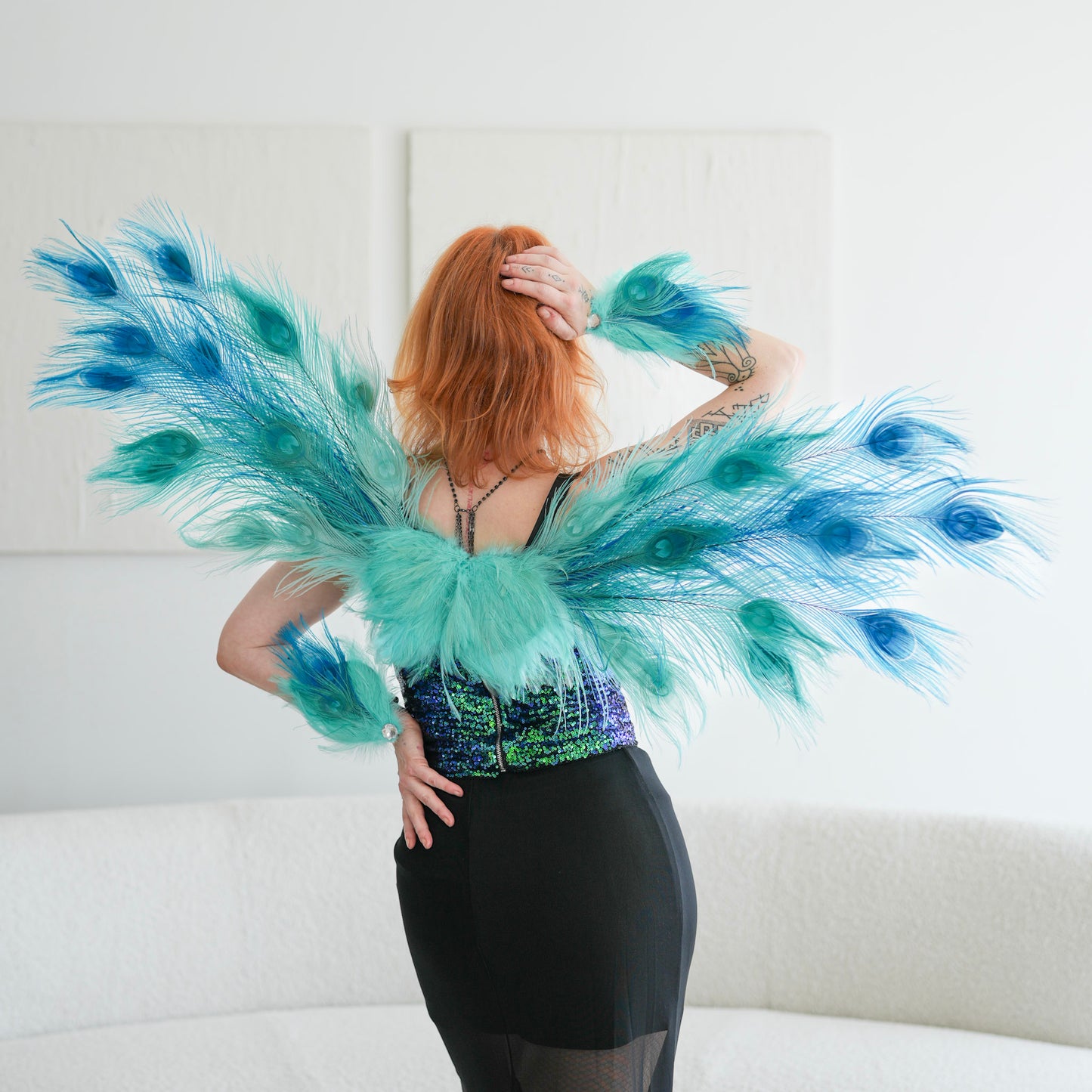 Ocean Dream Peacock Fairy Wings & Cuffs