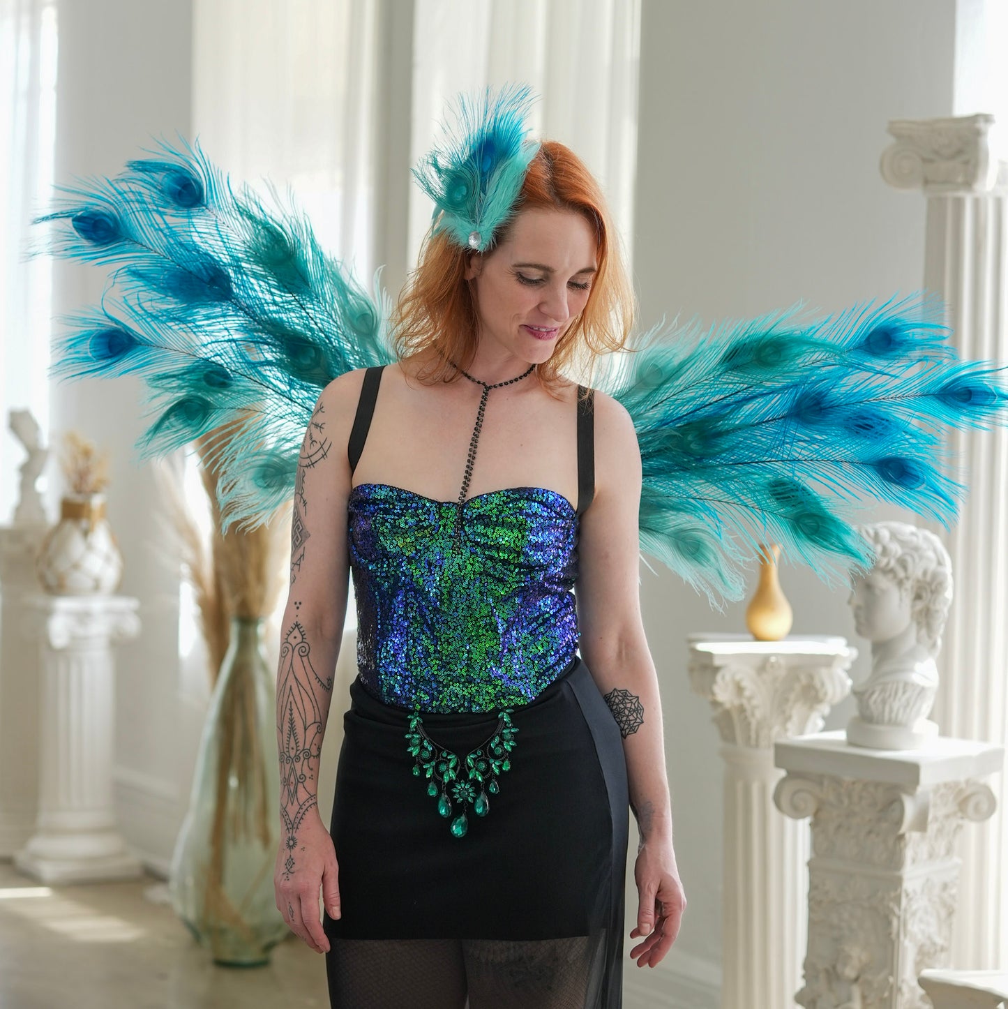 Ocean Dream Peacock Fairy Wings & Cuffs