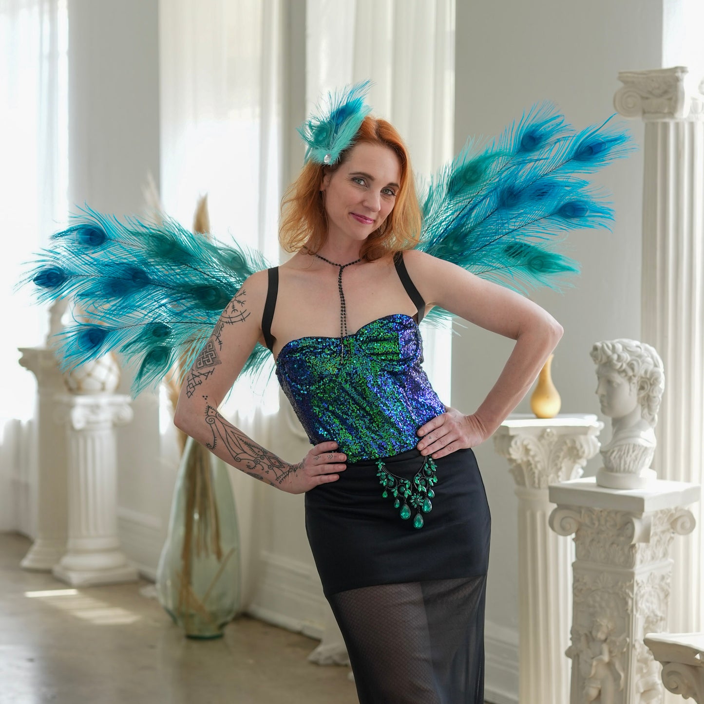 Ocean Dream Peacock Fairy Wings & Cuffs