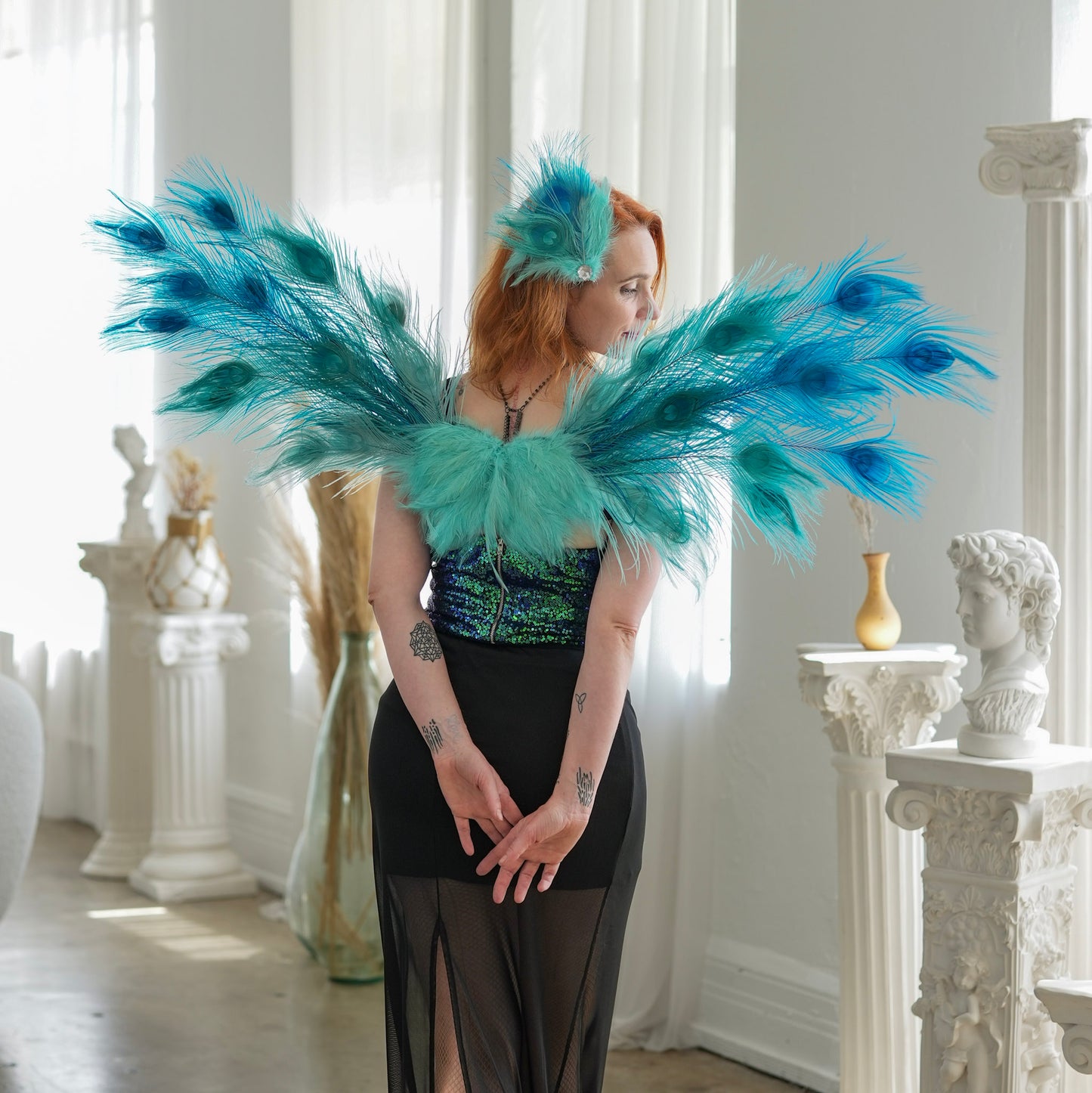 Ocean Dream Peacock Fairy Wings & Cuffs