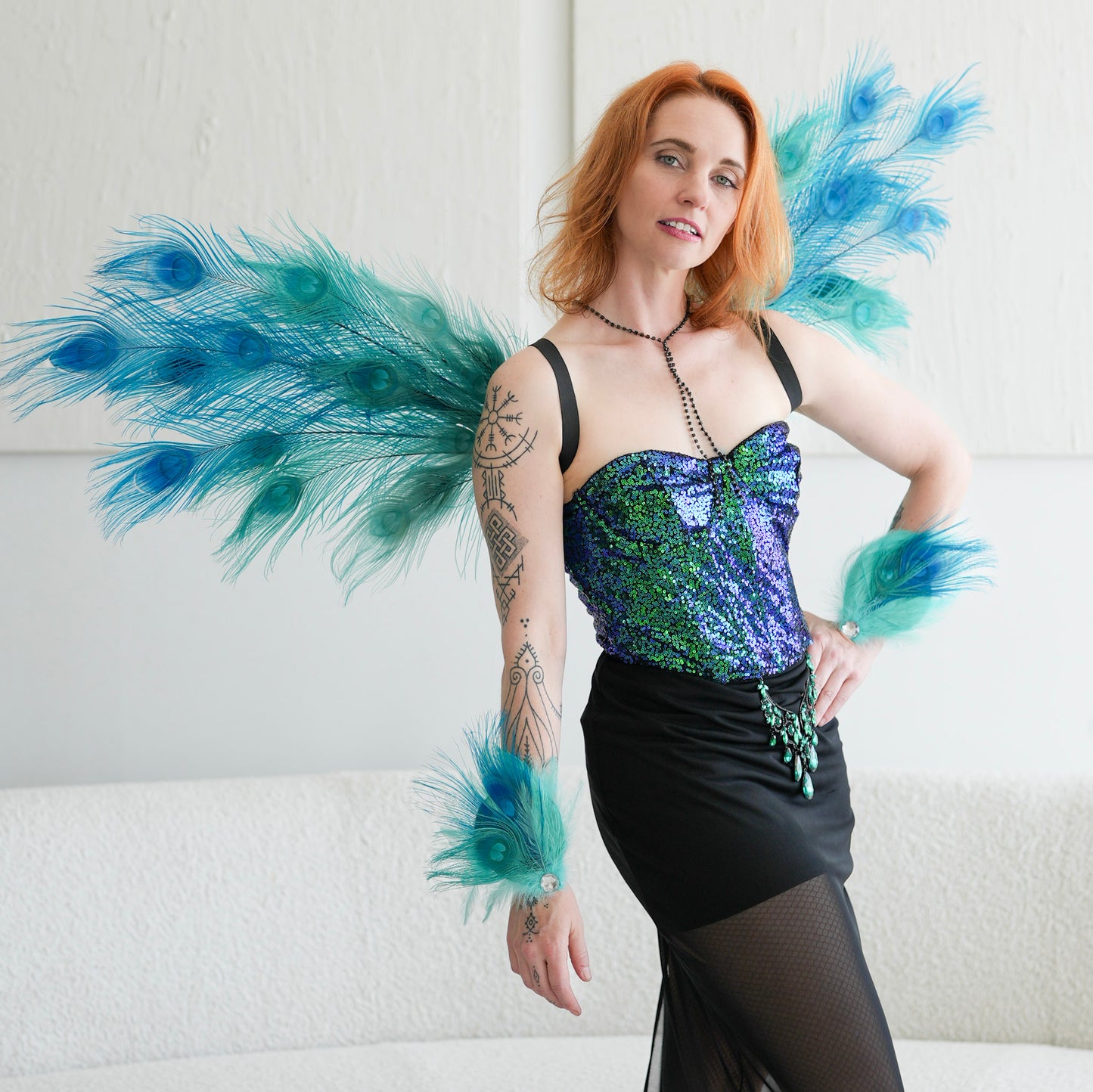 Ocean Dream Peacock Fairy Wings & Cuffs
