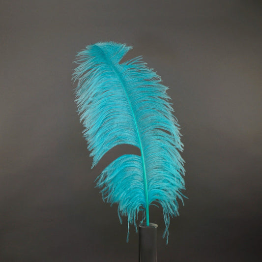Bulk Ostrich Feathers-Damaged Femina - Lt Turquoise
