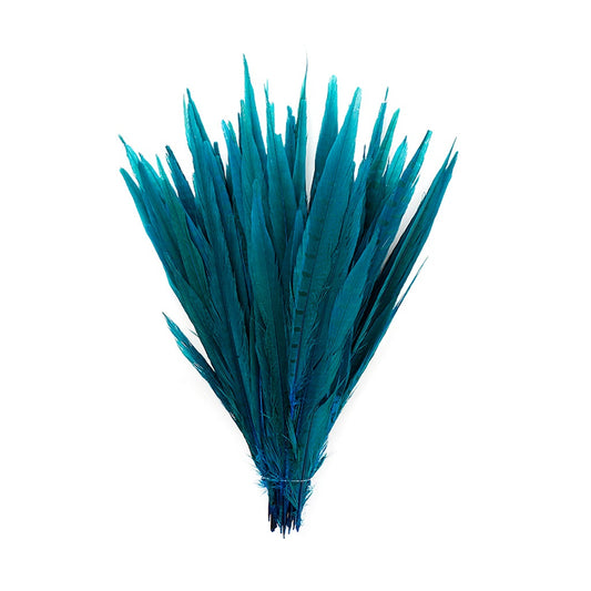 Bulk Assorted Pheasant Tails Dyed - Dark Turquoise