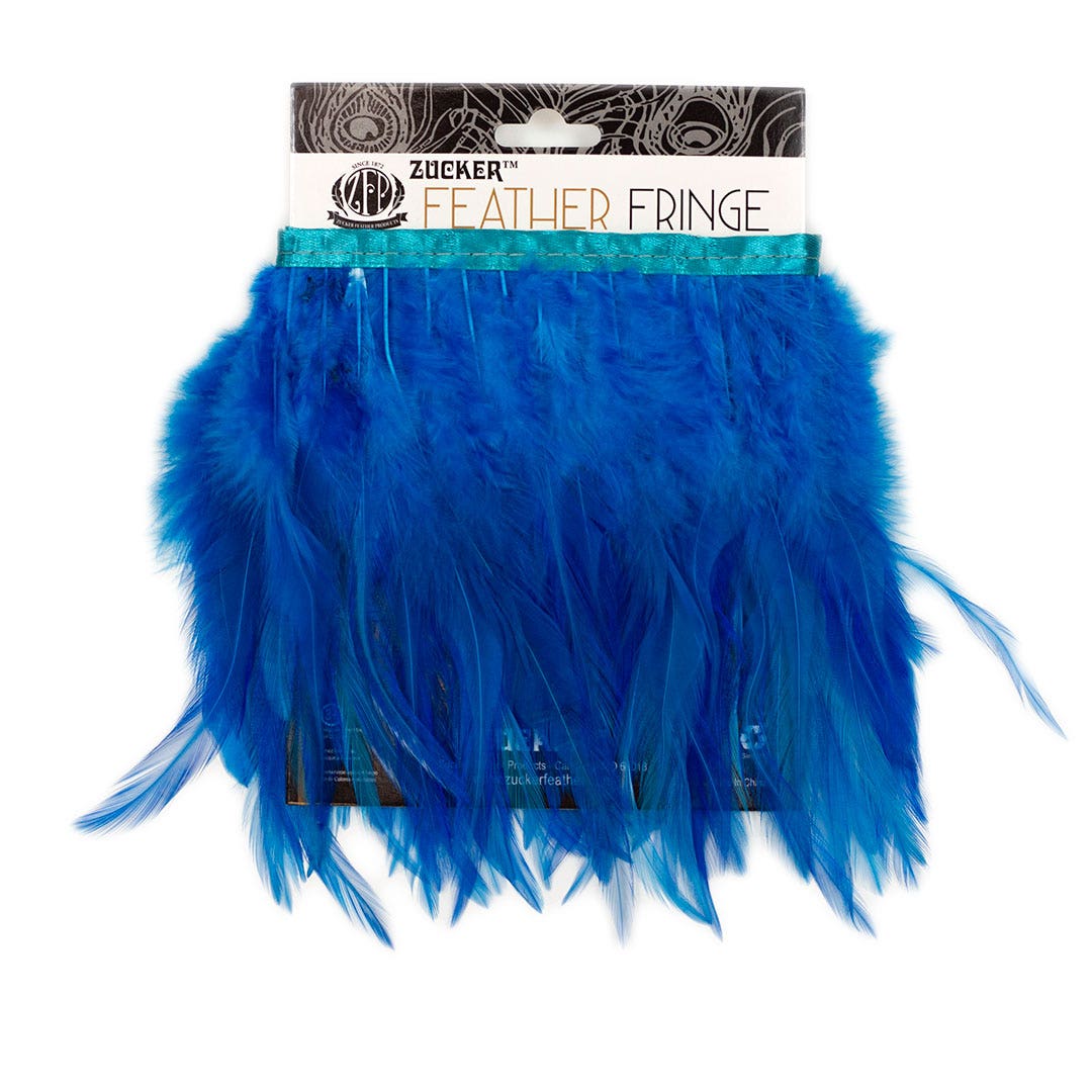 Rooster Saddle Fringe on Bias 6-8" x 1 YD-Dark Turquoise