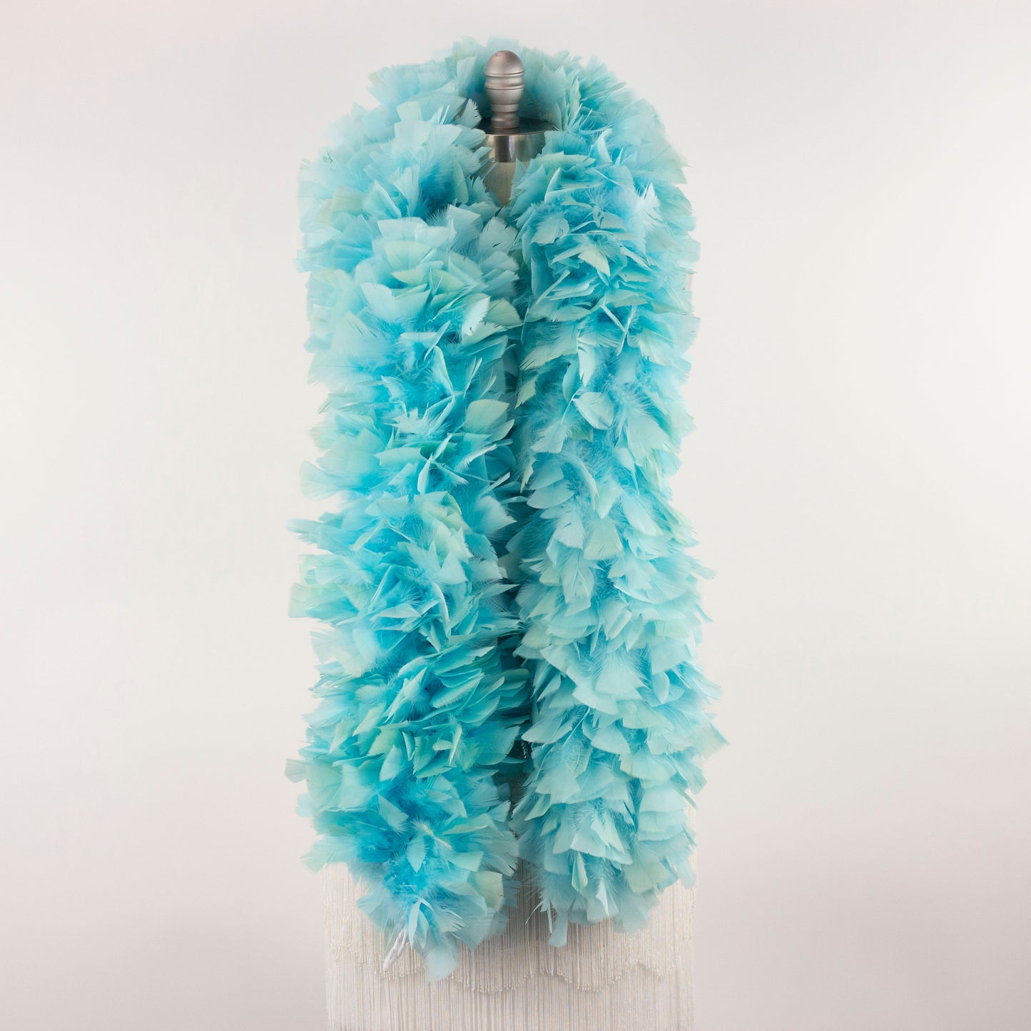 Turkey Feather Boa 10-14" - Light Turquoise