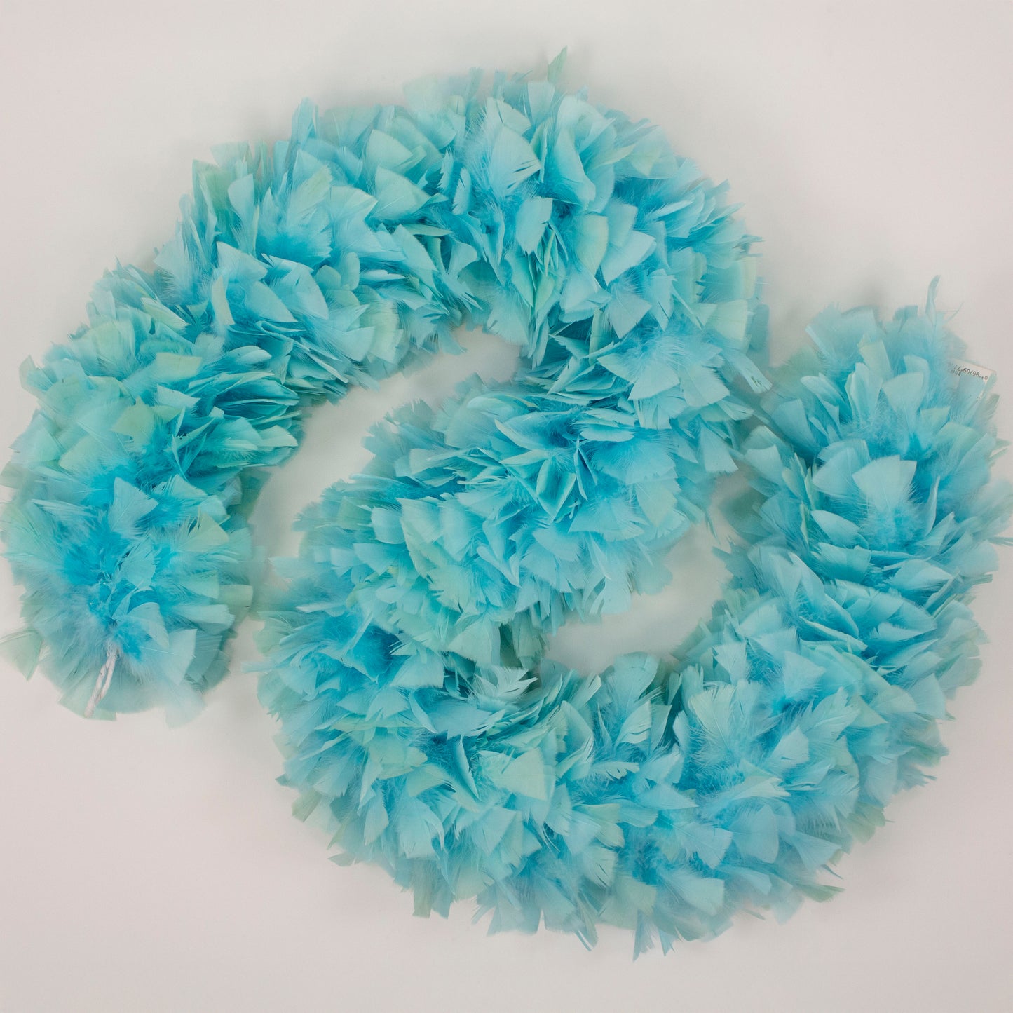 Turkey Feather Boa 10-14" - Light Turquoise