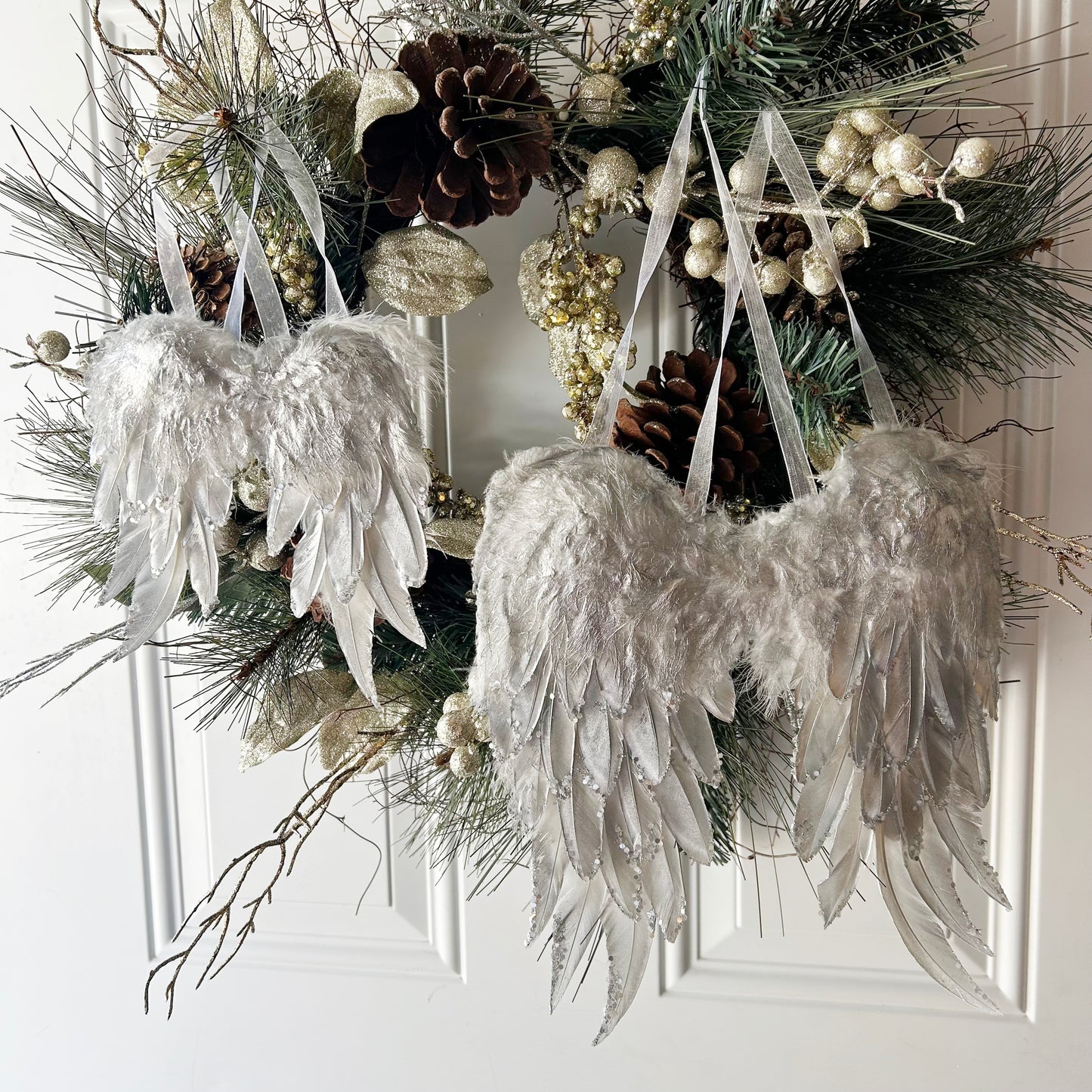 White Angel Wing Ornament