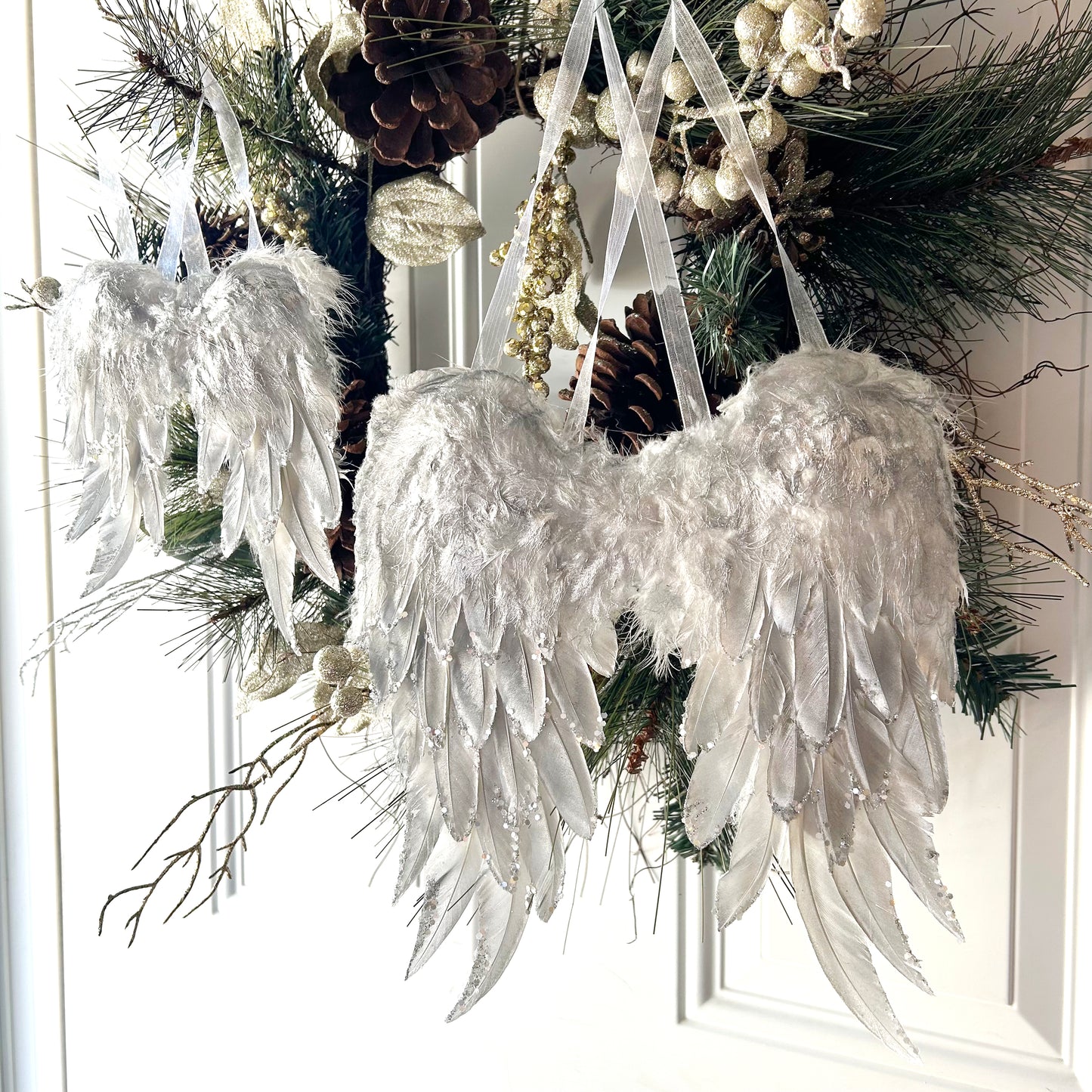 White Angel Wing Ornament