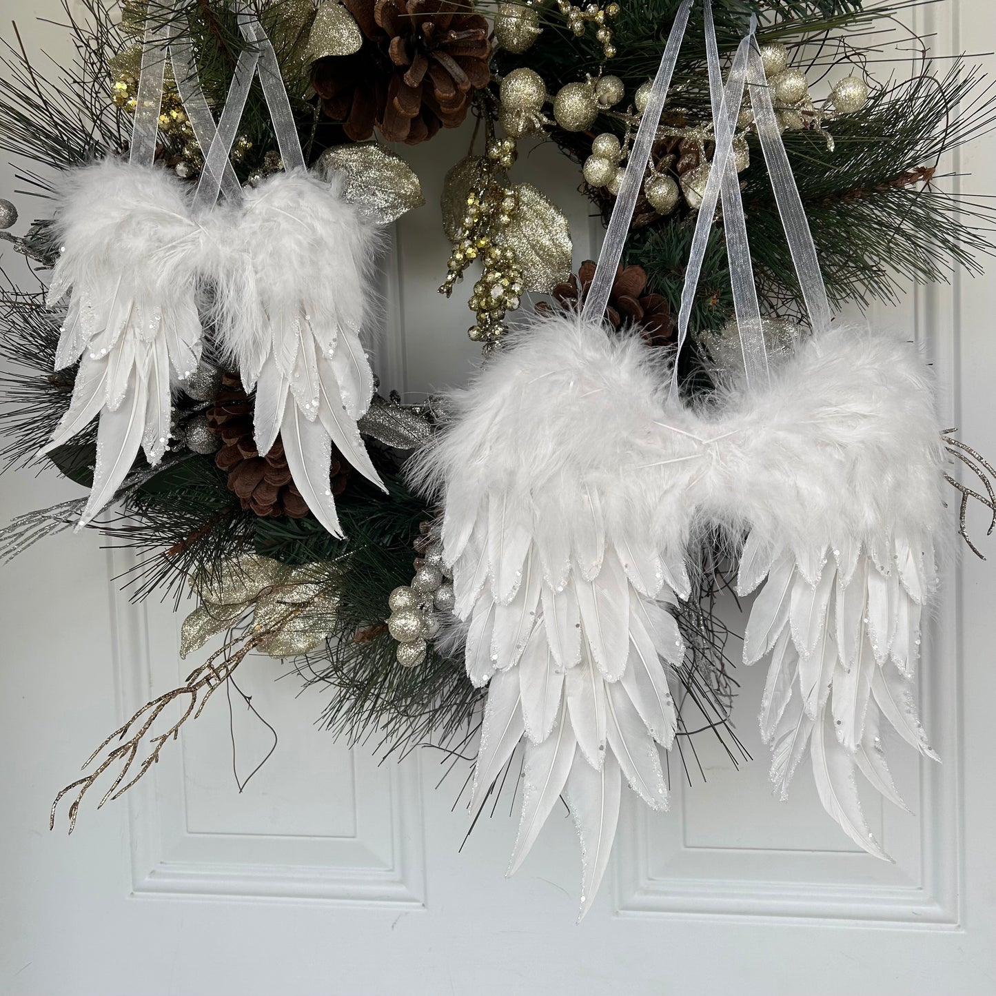 White Angel Wing Ornament