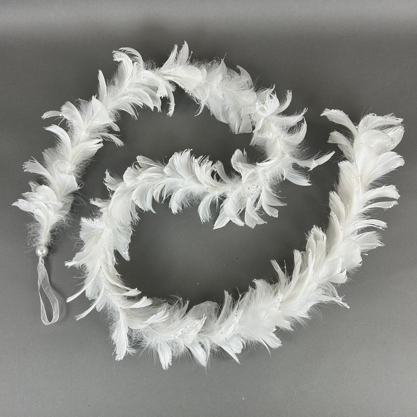 Feathered White Christmas Garland