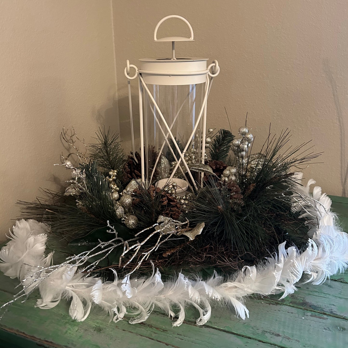 Feathered White Christmas Garland