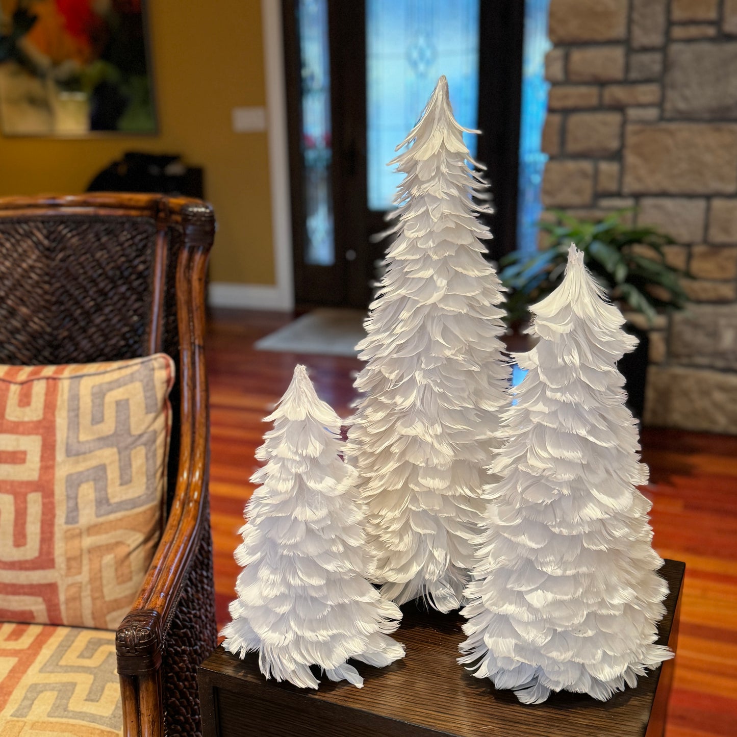 Goose Coquille Feather Tree - White - 18"