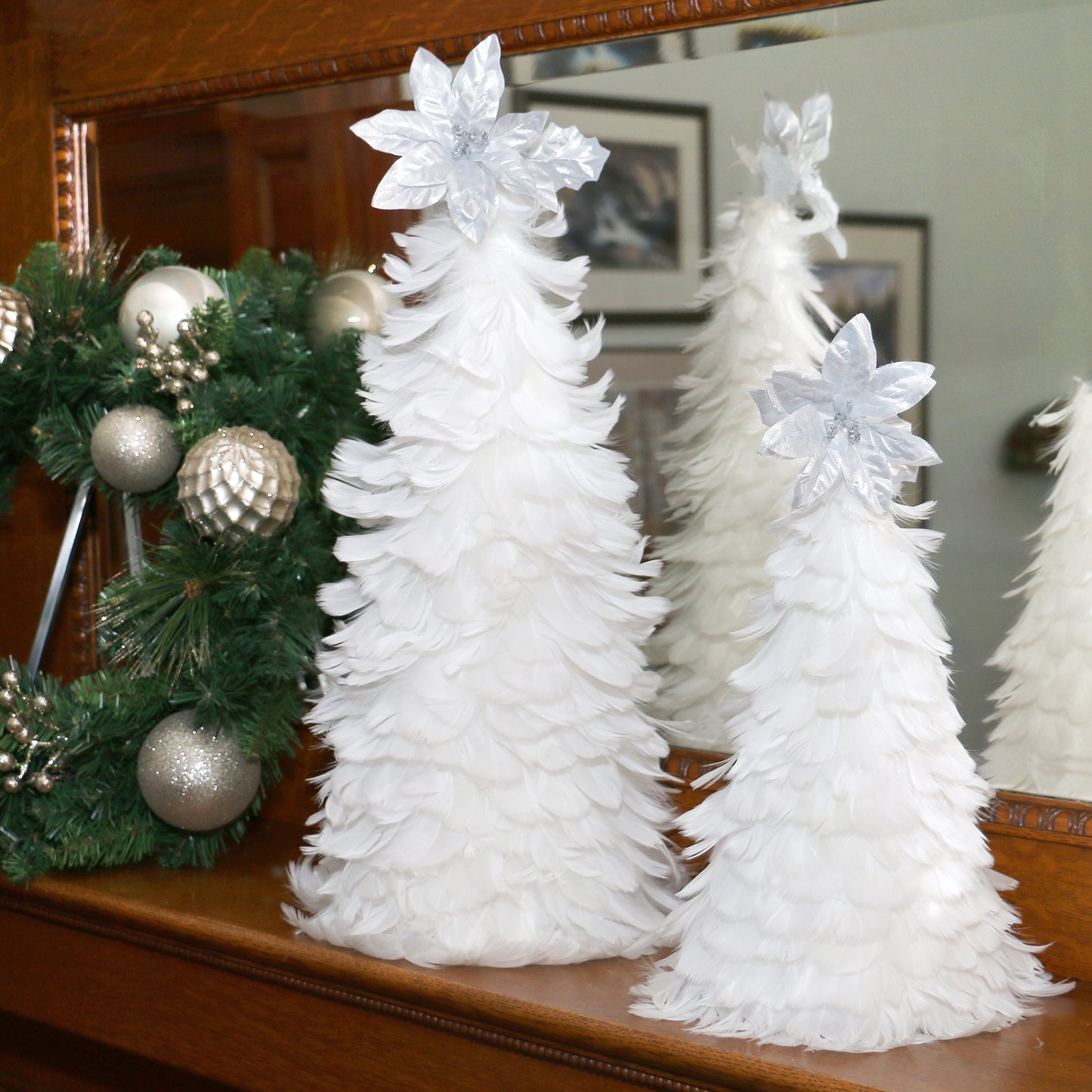 Goose Coquille Feather Tree 12" - White