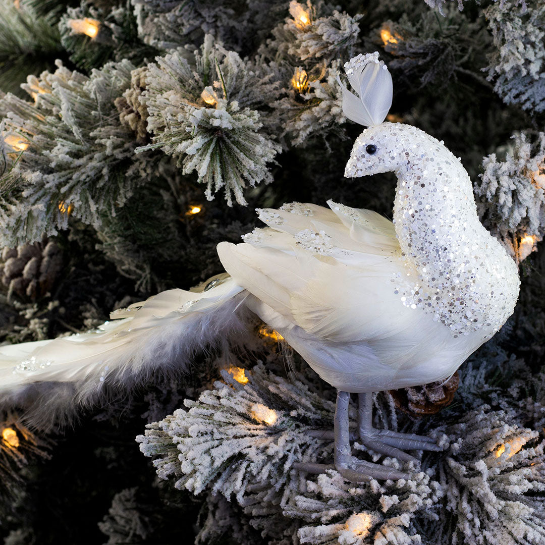 Zucker Goose Coquille Feather Christmas Tree 12 - White