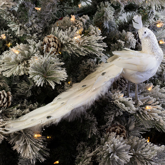 White Peacock Ornament