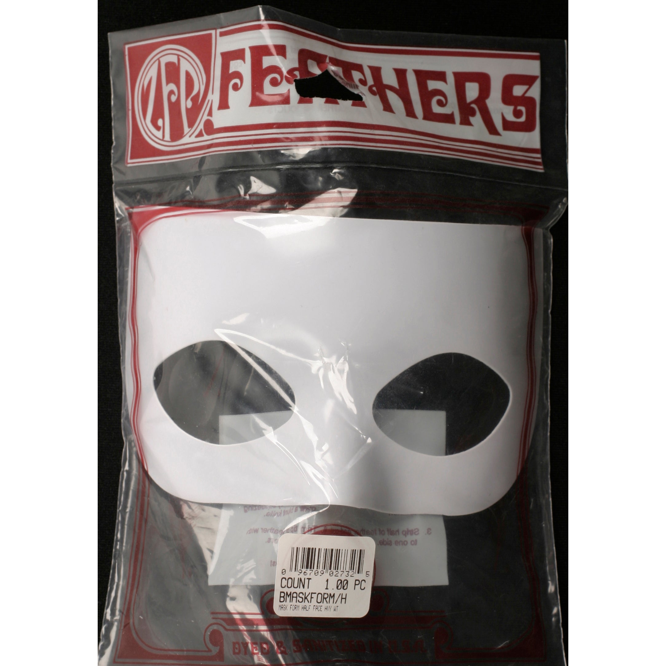 Half Face Lightweight White Feather Mask Form | Buy Costume Masks ...