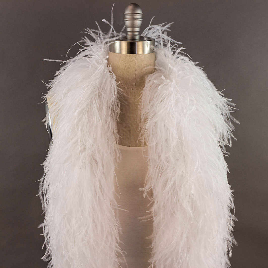 White 6 Ply Ostrich Feather Boa