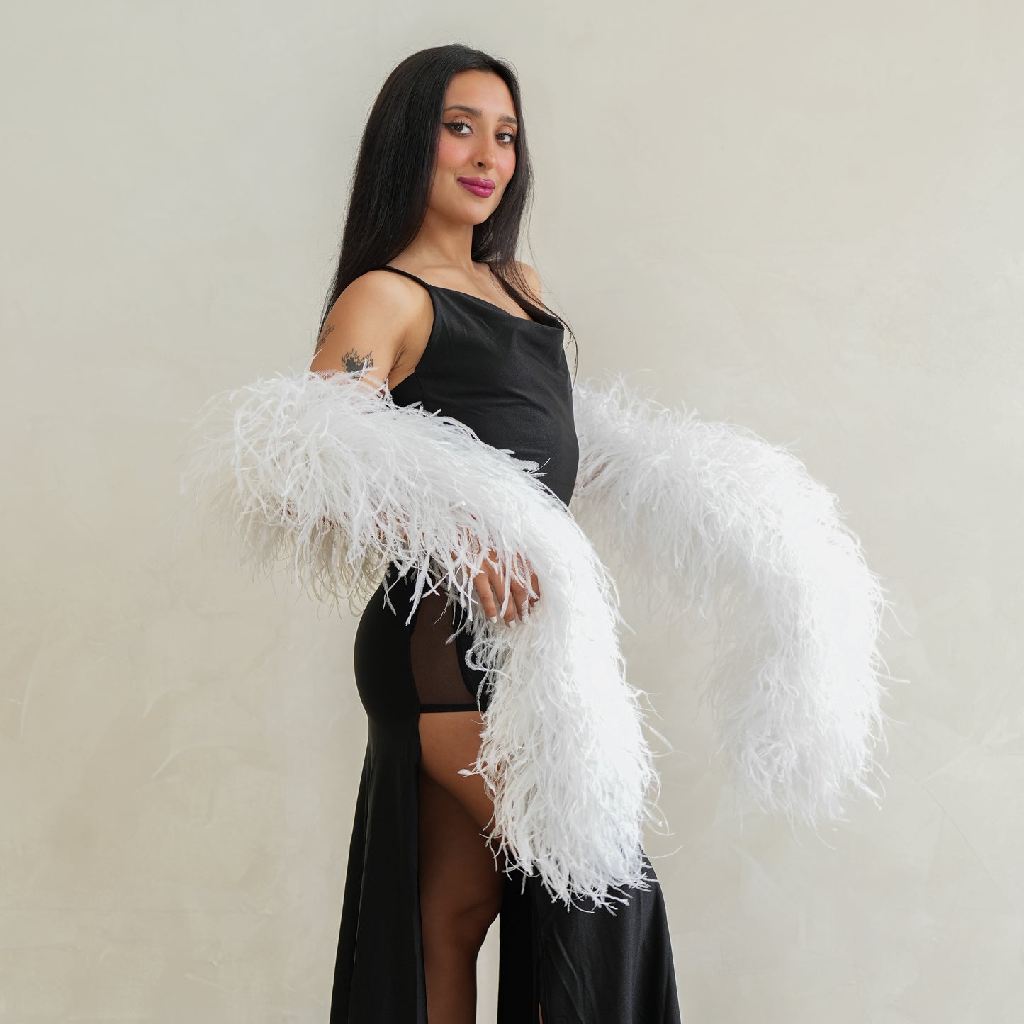 White 10 Ply Ostrich Feather Boa