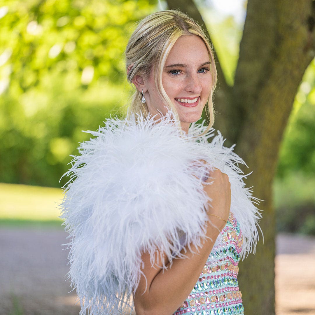 White feather sale shrug