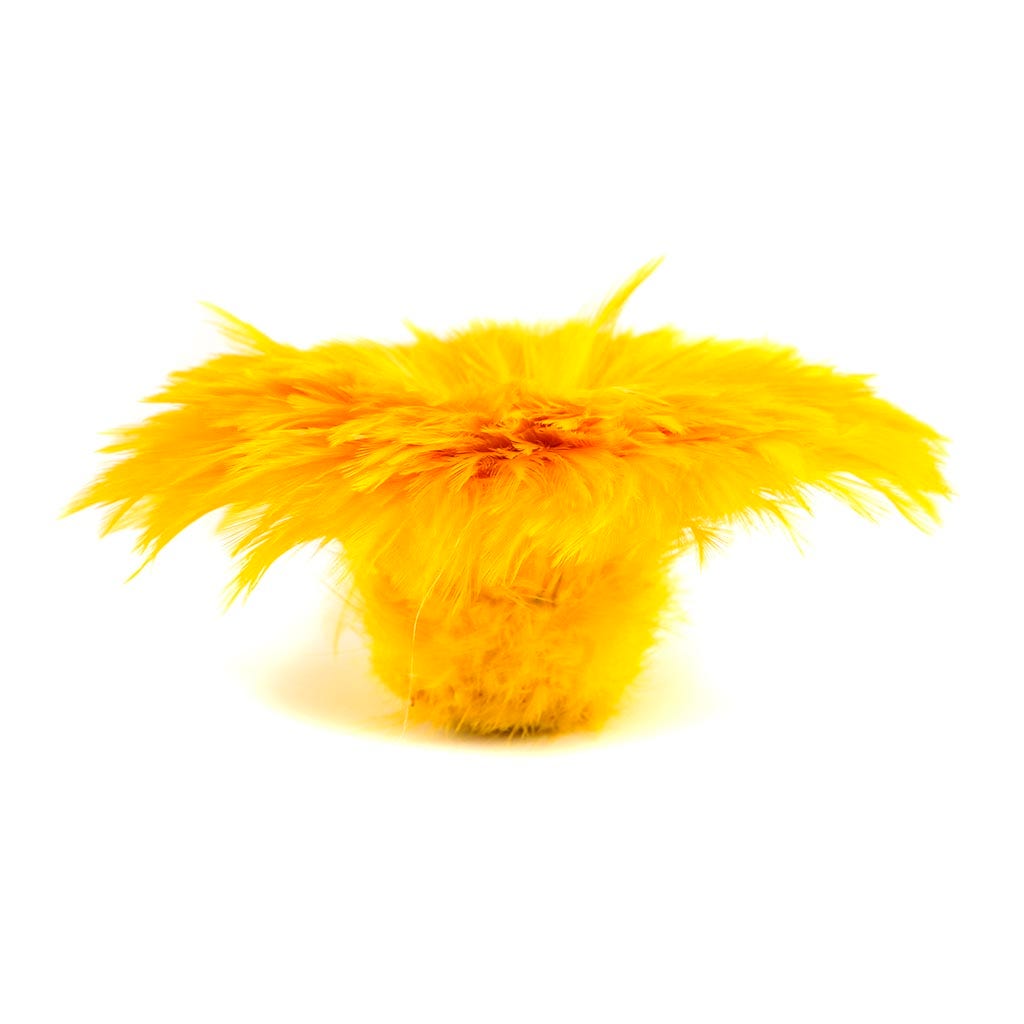 Bulk Rooster Hackle-White-Dyed - Yellow