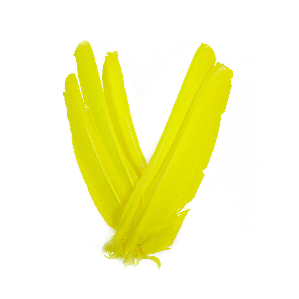 Fluorescent Yellow Cut Turkey Pointer Feathers 8-12"
