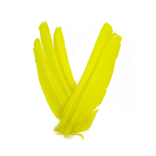 Fluorescent Yellow Cut Turkey Pointer Feathers 8-12"