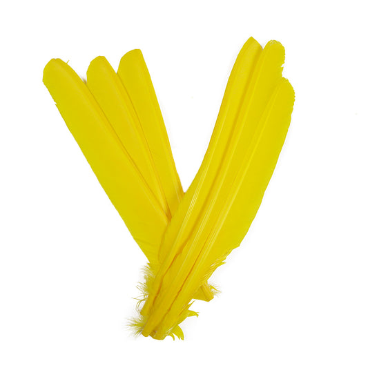 Yellow Cut Turkey Pointer Feathers 8-12"