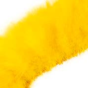 STRUNG TURKEY MARABOU BLOOD QUILL FEATHERS 4-5" - YELLOW