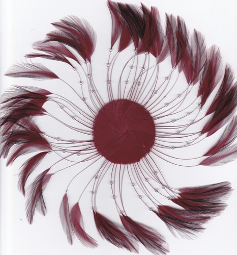 Feather Hackle Plates Solid Colors - Burgundy