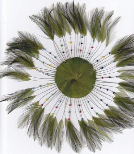 Feather Hackle Plates Solid Colors - Moss