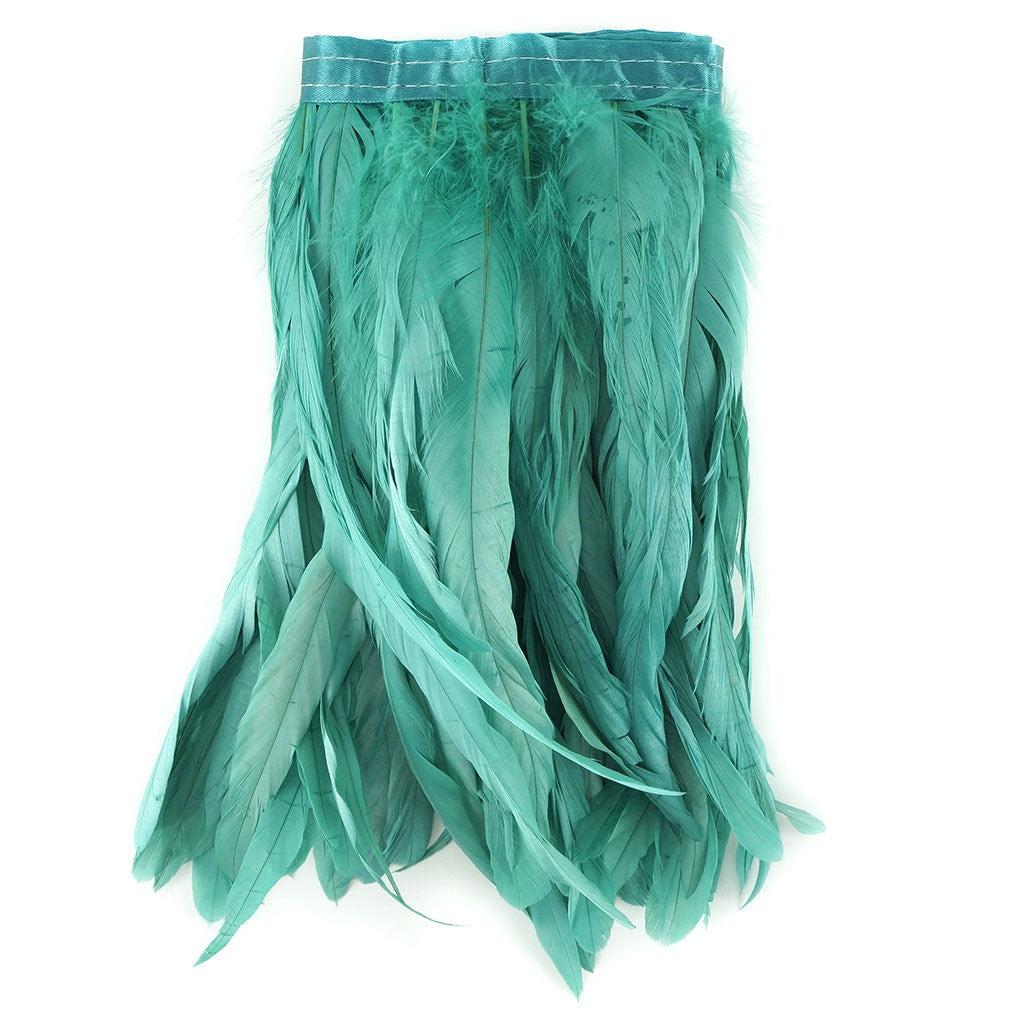 Bleach Dyed Coque Tail Fringe - 10-12" - Aqua Marine